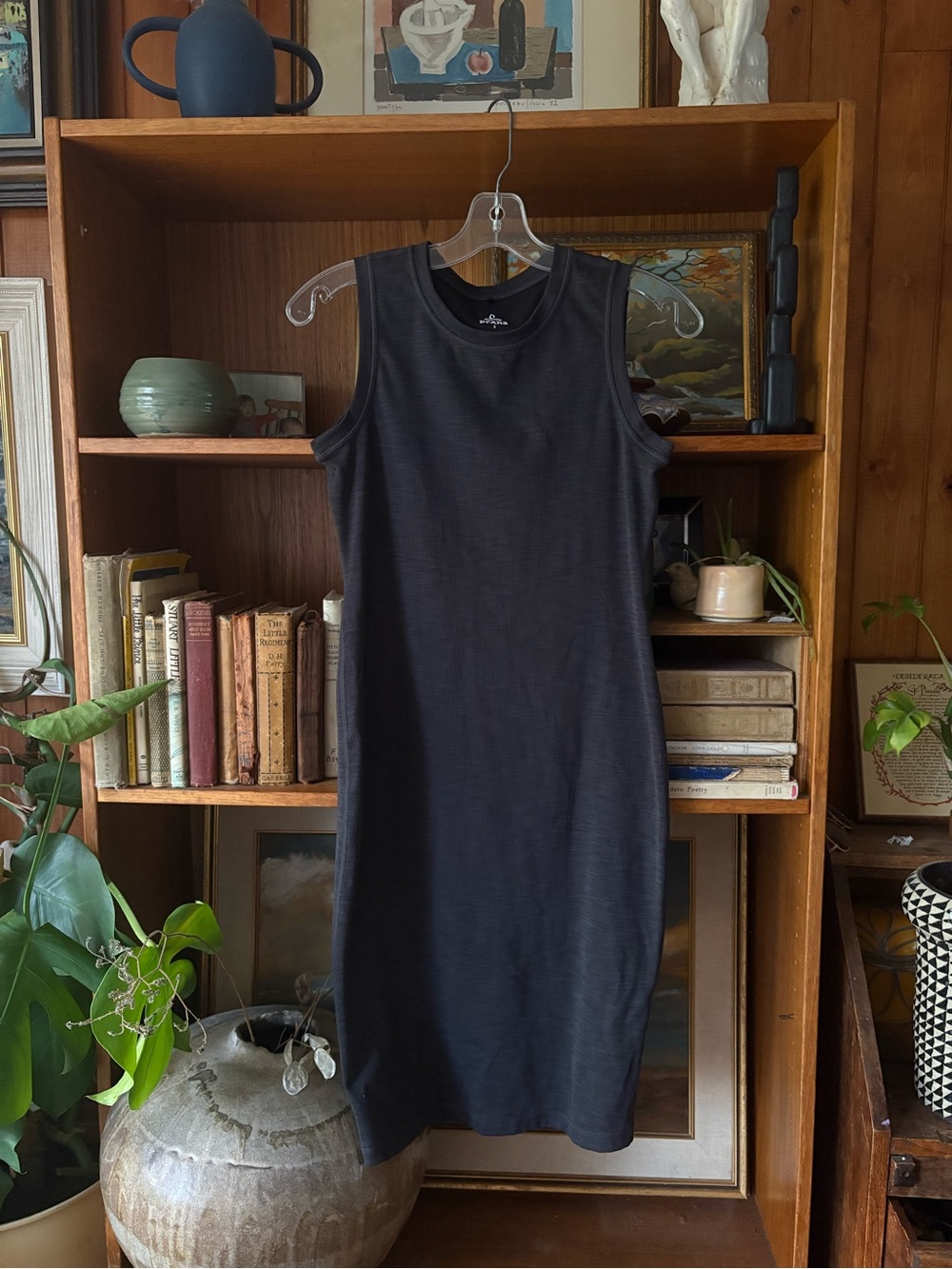 Prana Ribbed Bodycon Dark Grey Dress S